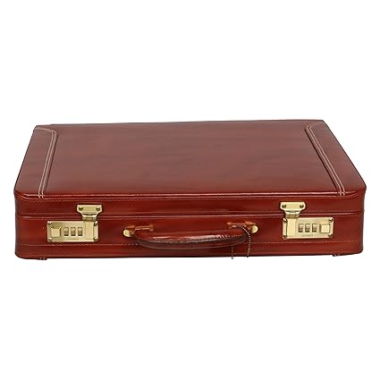 OBANI Genuine Leather Expandable Briefcase Tan