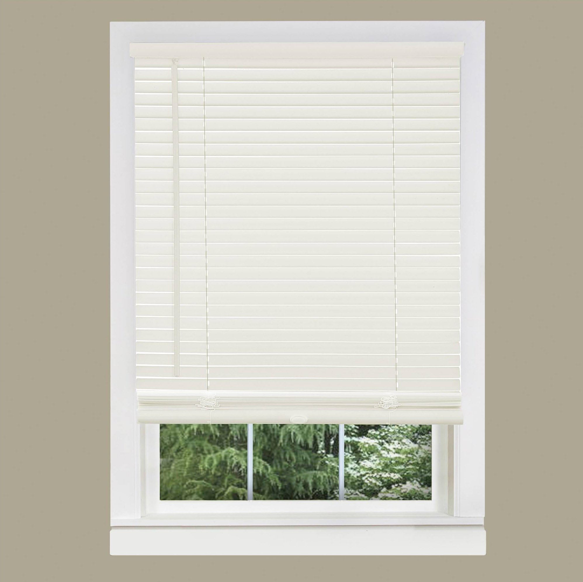 naturally home New 5th Ave Collection Alabaster Vinyl 1" Mini Blinds - 34" Wide x 64" Long