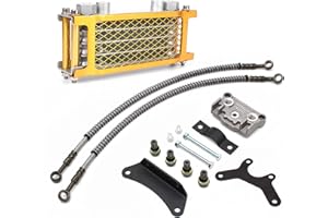 PowerMotor Motorcycle Engine Oil Cooler,Universal Engine Oil Cooling Kit for ATV Pit Bike Motorbike,Dirt Bike Oil Cooler Cooling Engine Radiator Kit Universal for 70cc 110cc 125cc 140cc Motorcycle