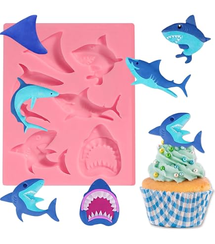 Dolphin Shark Chocolate Candy Silicone Mold 4 Pcs - Ocean Theme Fondant Mold For Cake Decorating, Resin Crafts - View #9
