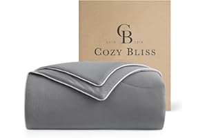 Cozy Bliss Cooling Comforter Queen Size Dual-Sided, Ultra-Soft Cooling Blankets for Hot Sleepers and Night Sweats, Breathable Lightweight Silky Smooth, Dark Grey