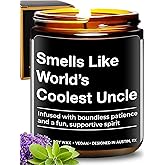 World's Coolest Uncle Candle, Perfect Uncle Gifts for Father's Day, Thoughtful Present from Nephew or Niece, Best Sentimental Gifts for His Birthday, Christmas, Special Occasions, Gift-Ready