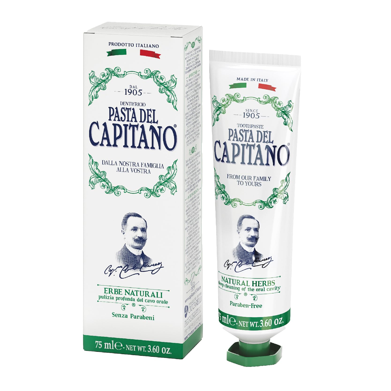 Pasta del Capitano 1905 Natural Herbs Toothpaste, 75 ml