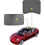 Angooni Model 3 Glass Roof Rear Window Sunshade - [2 of Set], Sunroof Sunshade Compatible for Tesla Model 3