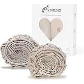 Zdolmy Muslin Crib Sheets for Girl Boy, 2 Pack 100% Cotton Crib Sheet for Standard Crib Mattress(28"x 52"), Fitted and Soft Breathable Crib Mattress Sheet, 360° Wrapping (Cream & Rainbow)