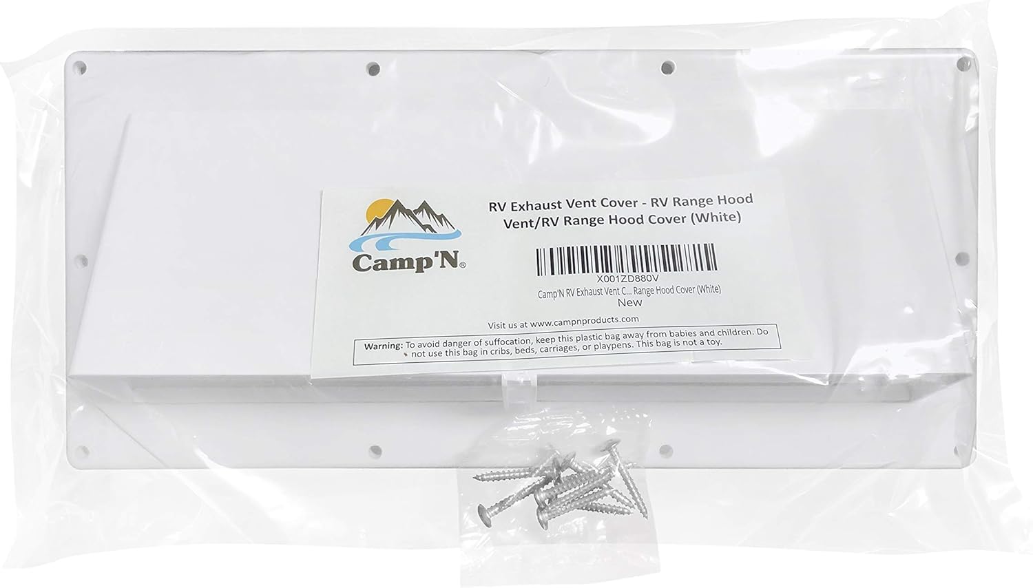 Camp'N RV Exhaust Vent Cover - RV Range Hood Vent/RV Range Hood Cover (White): Automotive