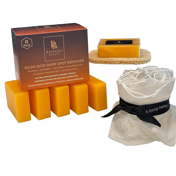 REHANA BEAUTY NATURAL KOJIC ACID SOAP, BRIGHTENING &...