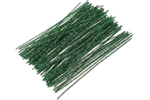 STOBOK 100Pcs Pipe Cleaners Chenille Stems Crafts Chenille Sticks Christmas Tree Decorations DIY Craft Project 30cm (Green)