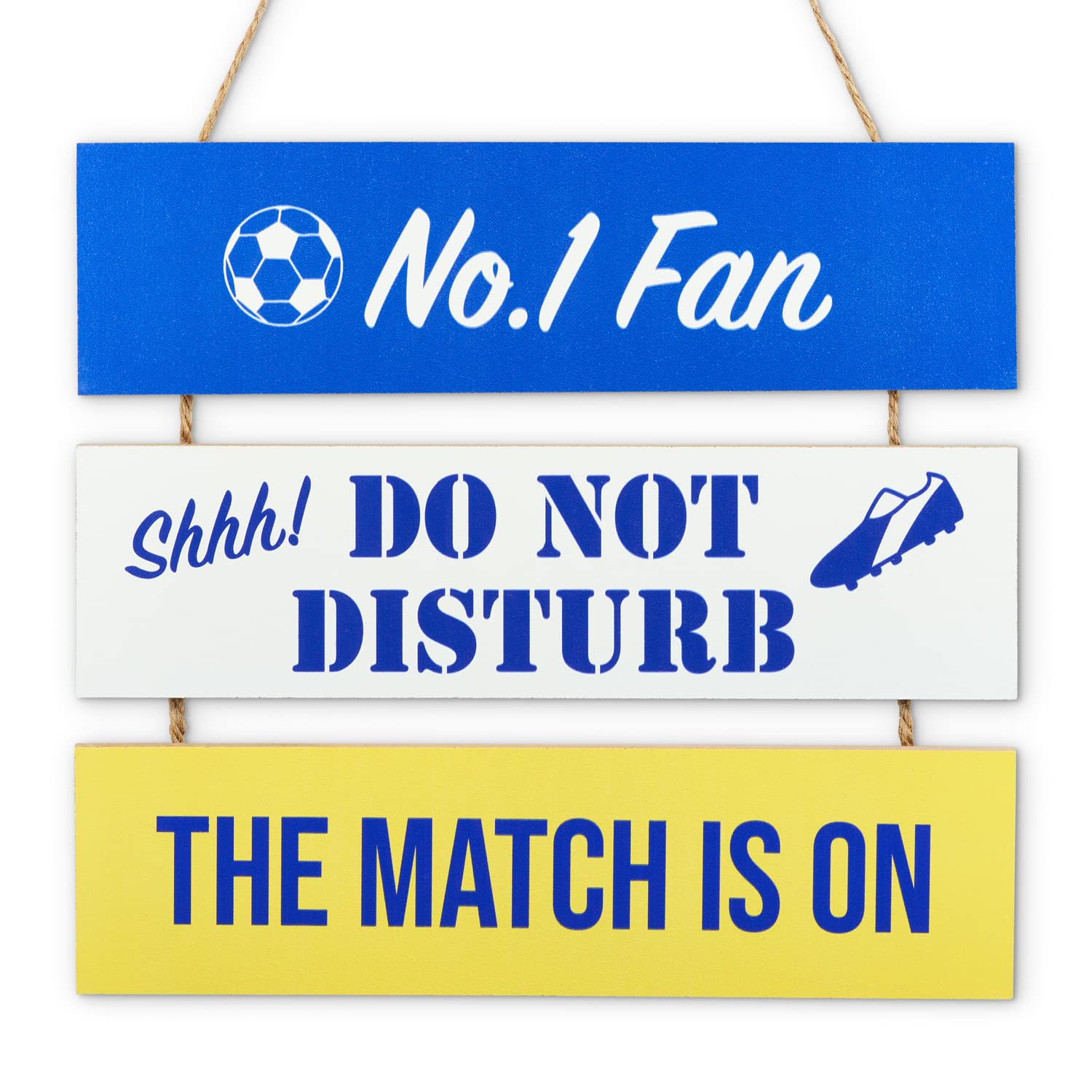 Sass Party & Gifts Football Fan Hanging Sign - Great Gift For Football Fans - Man Cave Sign Gift - Multiple Team Colours Available (White/Yellow/Blue) โ image 1