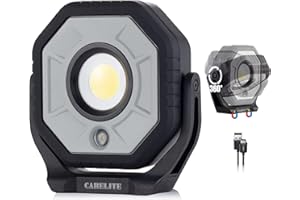 CARELITE Work Light with 4 Modes, 1500 Lumen Portable Magnetic Mechanic Light, Rechargeable Spotlight and COB Floodlight, 360