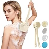Electric Back Scrubber for Shower - Waterproof Rechargeable Exfoliating Brush for Deep Cleansing, Soft Bristles for Sensitive Skin, Dry/Wet Use for Back, Arms & Legs