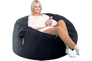 breadsac Bean Bag Chairs, Memory Foam Bean Bag Chair for Adults/Teens/Kids, Velvet Lazy Sofa Furniture with Removable High-Rebound Memory Foam for Living Room Bedroom College Dorm