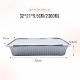 ZubyShax 20 Pack Large Aluminium Foil Trays with Lids 32x21x5.5cm view 3