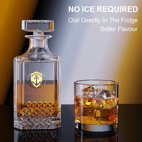 WHISKEY DECANTER WITH 2 GLASSES,CREATIVE CRYSTAL WHISKEY DECANTER SET,25OZ BOURBON WHISKEY DECANTER LIQUOR DECANTER FOR WHISKY LOVERS,BEST RETIREMENT & BIRTHDAY GIFTS FOR MEN DAD