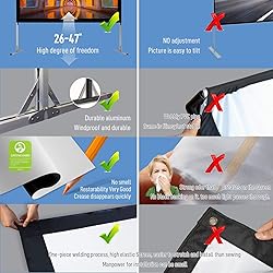 SCREENPRO 120inch Projector Screen with Stand, Fast