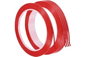 PATIKIL 1/8" Whiteboard Tape, 5 Pack Thin Dry Erase Tape for Graphic Chart Marking DIY Art, Red