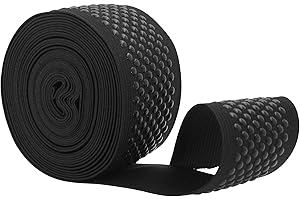 Mandala Crafts 2 Inch Elastic Silicone Gripper Tape for Clothing - 5 Yds Dotted Non Slip Elastic Band for Sewing - Black Silicone Flat Fabric Stretchy Ribbon Straps