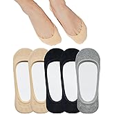SIXDAYSOX No Show Socks Women for Flats 4 to 8 Pack Non Slip Invisible Ultra Low Cut Socks Shoe Size 5-8/9-11