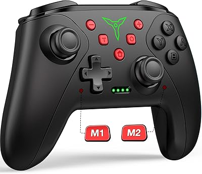 Wireless Switch Controller for Nintendo Switch/Switch 2/Lite/OLED Controller, Switch Controller with a Mouse Touch Feeling on Back Buttons, Extra Switch Pro Controller with Wake-up,Programmable, Turbo