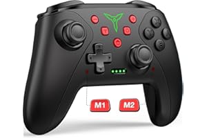 ELISWEEN Wireless Switch Controller for Nintendo Switch/Lite/OLED Controller, Switch Controller with a Mouse Touch Feeling on Back Buttons, Extra Switch Pro Controller with Wake-up,Programmable, Turbo -Black