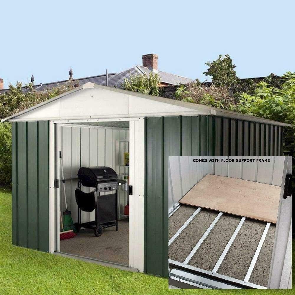 Yardmaster Apex Metal Garden Shed, 10 x 13 with Steel Floor Support