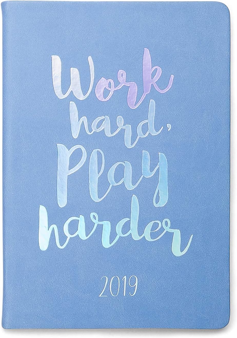 2019 Eccolo Designer “Work Hard Play Harder” Flexible Agenda Planner, Monthly & Weekly Views, 5.25 x 7.75",