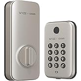 Wyze Auto-Lock Bolt, Fingerprint Unlock with Keypad, Electronic Entry Door Smart Deadbolt Lock, IPX5 Weatherproof, Easy Insta