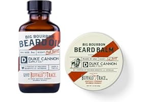 DUKE CANNON SUPPLY CO. Duke Cannon Big Bourbon Beard Balm & Beard Oil, Woodsy Oak Barrel Scent, Premium Beard Care with Buffalo Trace Bourbon. (2 Pack Bundle)