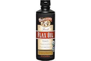 Barlean's Organic Flaxseed Oil Liquid from Fresh Cold Pressed Flax Seeds, 7,640mg ALA Omega 3 Fatty Acid Supplement for Healthy Hair and Skin, Vegan and Gluten Free, 16 oz