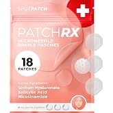PatchRx Micro Needle Pimple Patch (18 Pack) - Hydrocolloid Micropoint Pimple Patch For Acne &amp; Pimples, Microdart Patch, Micro Dart Pimple Patches