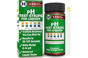 Just Fitter Alkaline Water pH Test Strips. Testing Kit for Home Drinking Water and Liquids. Universal Tester for Aquarium, Fi