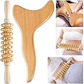 2 Pcs Wooden Gua Sha Tools Lymphatic Drainage Tool, Machomby Wood Therapy Massage Tools Manual Gua Sha Tools Anti Cellulite Massage Tool for Gua Sha Massage, Maderotherapy, Body Sculpting