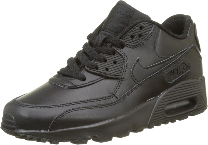 nike black leather trainers