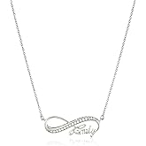 Amazon Essentials 925 Sterling Silver AAA Cubic Zirconia Infinity Family Necklace, 18
