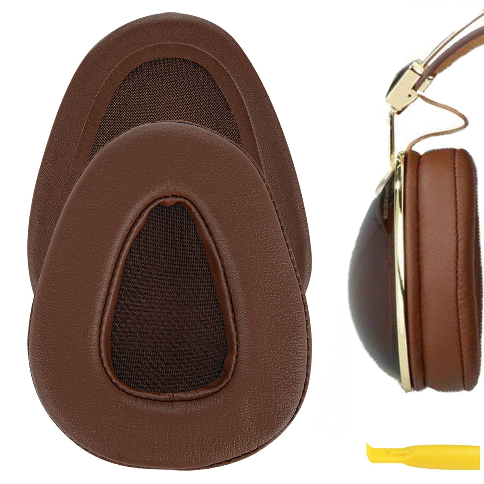 Geekria Replacement Ear Pads Compatible with Skullcandy Aviator, Aviator 2 Headphones, Ear Cushions (Brown)