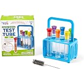 hand2mind Starter Science Test Tube Set, Set of 6 | Flat Bottom Test Tubes for Experiments, Science Lab For Kids, Test Tube Rack, Science Supplies, Science Kits for Kids