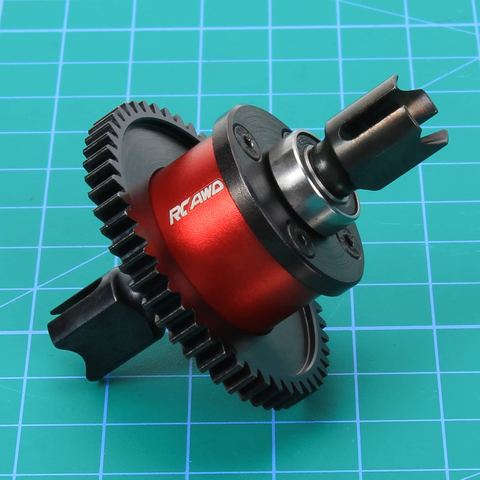 RCAWD ALUMINUM Center Diff Set, w/40CrMo main diff gear 50T SPIRAL for Arrma 1/7 1/8 6s RTR hopups upgrades parts(Red)