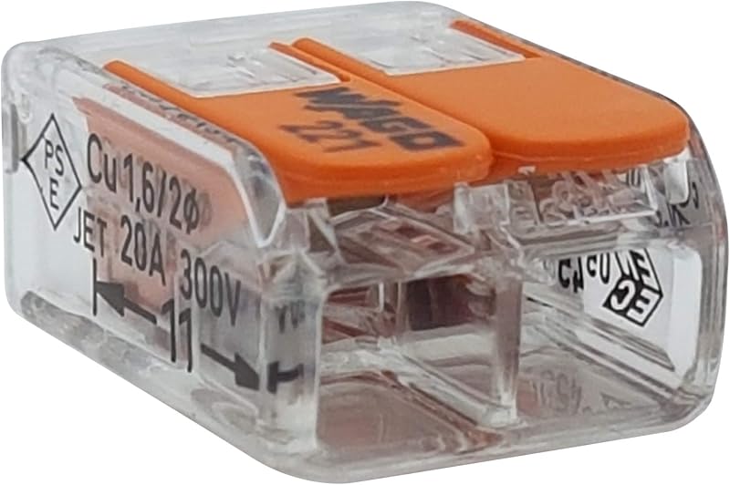 Tcllka Wago 221-412 50x Automatic Connection Terminals 2 Inputs Wire Connectors