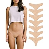 SHARICCA Women No Show Seamless Underwear Thong Invisible Soft Panties Multi Pack