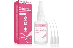 YEARDERA Bracelet String Professional Elastic String Kont Fixing Drip 30g, Clear Bracelet Glue, Keep Stretchy Bracelet String Stay Perfectly Tied for Clay Beads, Jewelry Making Supplies