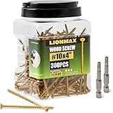 LIONMAX Deck Screws 4 Inch, Wood Screws #10 x 4, 300 PCS, Rust Resistant, Exterior Epoxy Coated, Outdoor Decking Screws, Torx