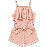 Tepuce Toddler Girl Clothes Baby Strap Sleeveless One Piece Halter Romper Casual Summer Jumpsuit