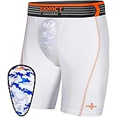 Exxact Sports Mens Compression Shorts with Soft Athletic Cup for Baseball Football Hockey, Mens Cup Underwear with Cup
