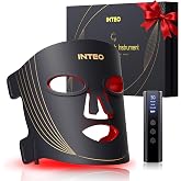 INTEO Red Light Therapy Mask for Face, 850nm NIR LED Face Mask with Timer | 3 Modes Red &amp; Near Infrared Light Therapy, 2000mAh Rechargeable LED Mask Full Face Coverage, Skincare Birthday Gift for Women