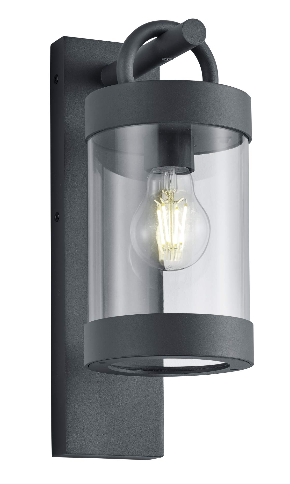 Trio Leuchten Sambesi 204160142 Outdoor Wall Light Aluminium Cast Black Matt Acrylic Clear Excl. 1 x E27