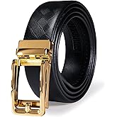 Dubulle Men's Ratchet Belt Gold/Black/Red/Green/Blue/White Automatic Buckle Business Casual Belt Gift - Adjustable Fit