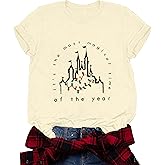 Merry Christmas Shirt Women Magical Christmas T-Shirt Christmas Lights tee Family Holiday Vacation Tops