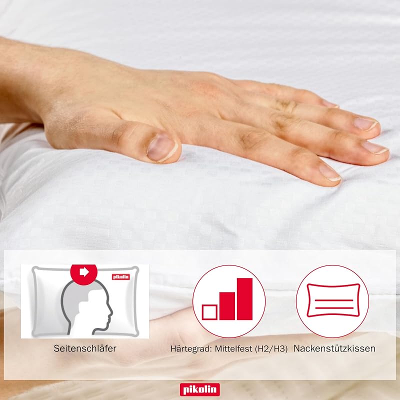Kopfkissen 70 cm (2er Pack). Viskoelastische Schaumstofffüllung, Nackenstützkissen in Hotel-Qualität, ergonomische Nackenanpassung, alle Schlaftypen, mittlere Festigkeit