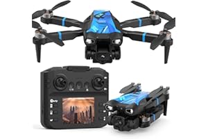 Morlyrctooy M18LCD Drone with 4K Camera for Adults Drone with Screen on Controller Brushless Motor Optical Flow Positioning H