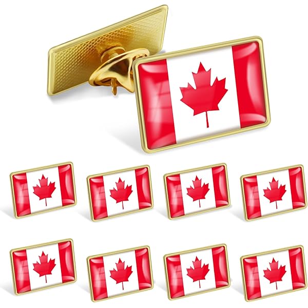 24 Broches Feuille D'érable Canada - Émaillées Rouge Vif Pour Fête Nationale, Vêtements, Sacs (patriotique)